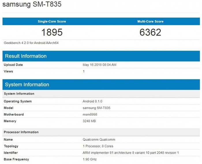 Samsung Galaxy Tab S4 бенчмарк