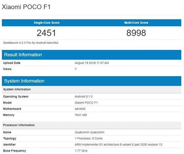 Xiaomi Pocophone F1 8 ГБ тестирование